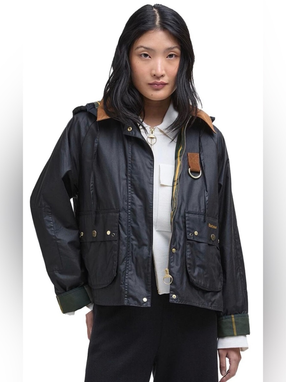 Barbour ERMA Black Lightweigt WAX Jacket US 6 CURRENT $500